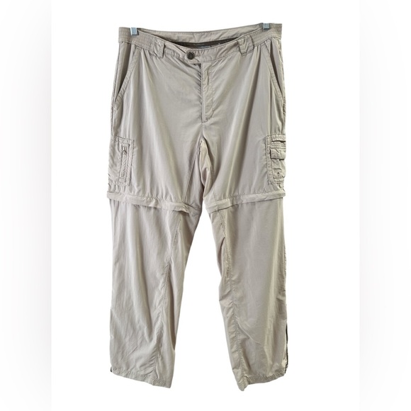 Columbia PFG Omni Shade Beige Cargo Pants Convertible Fishing Outdoors - Picture 1 of 7